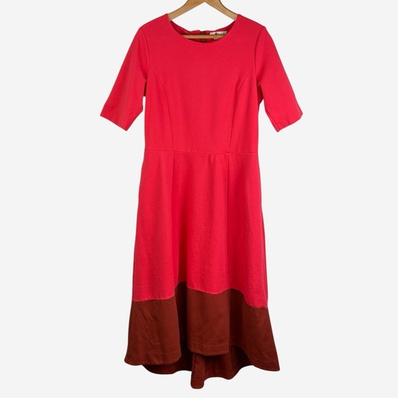 BODEN Ponte Midweight Knit Colorblock Midi Dress Size 12L - Picture 4 of 14